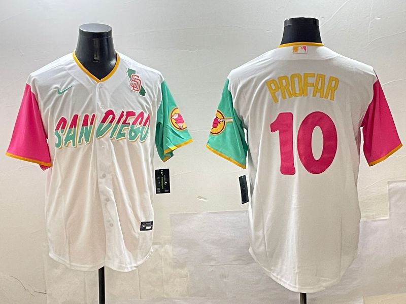 Men San Diego Padres #10 Profar White City Edition 2025 Nike MLB Jersey style 2